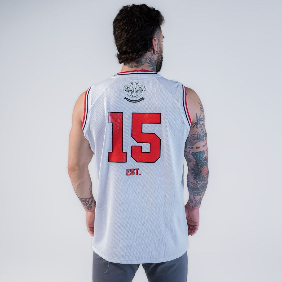Regata Basquete Army Logo Branco