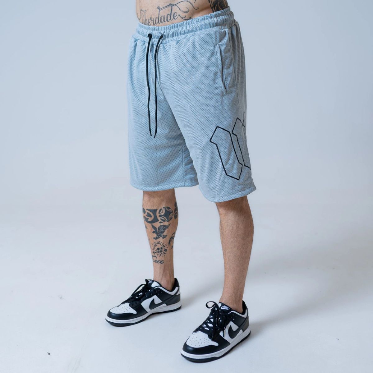 Bermuda Malha Dupla Mith Graphic Line Cinza