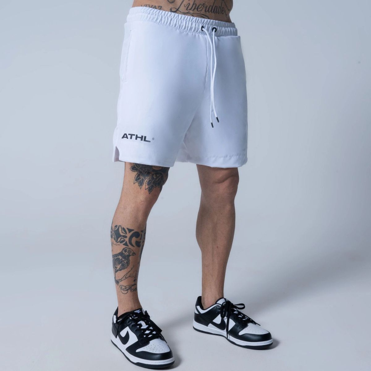 Shorts Tactel Mith Athl Logo Off White