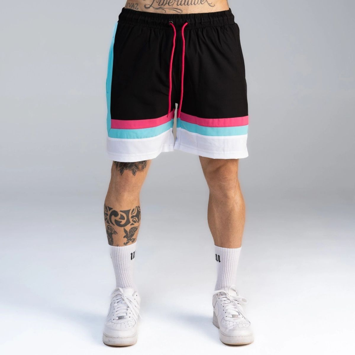 Bermuda Tactel Mith Athl Logo Preto