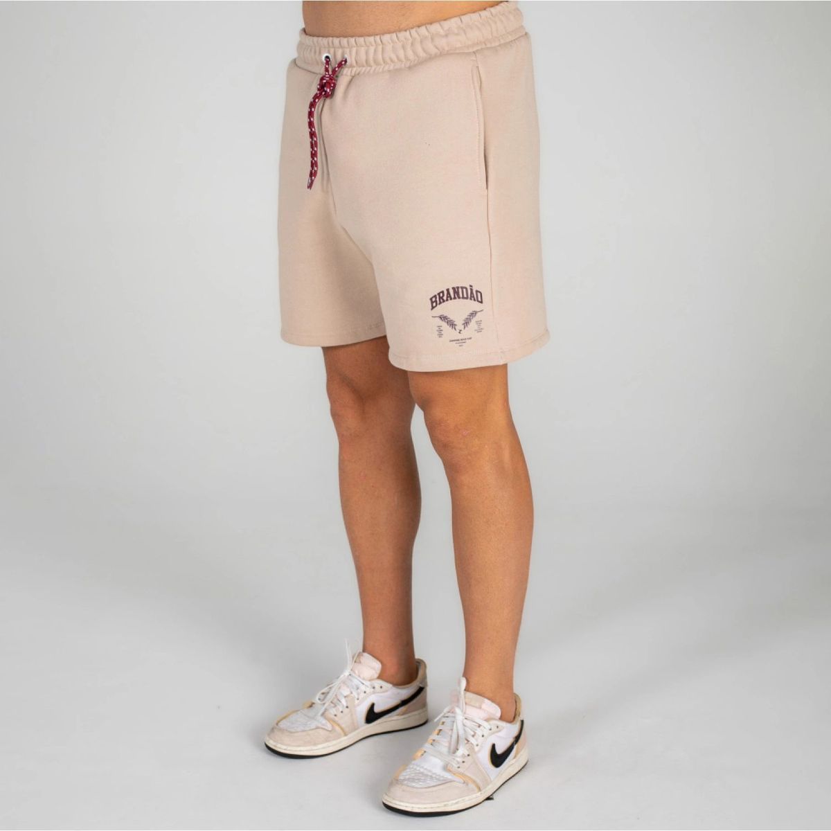 Shorts de Moletom Brandão Brazil World Bege