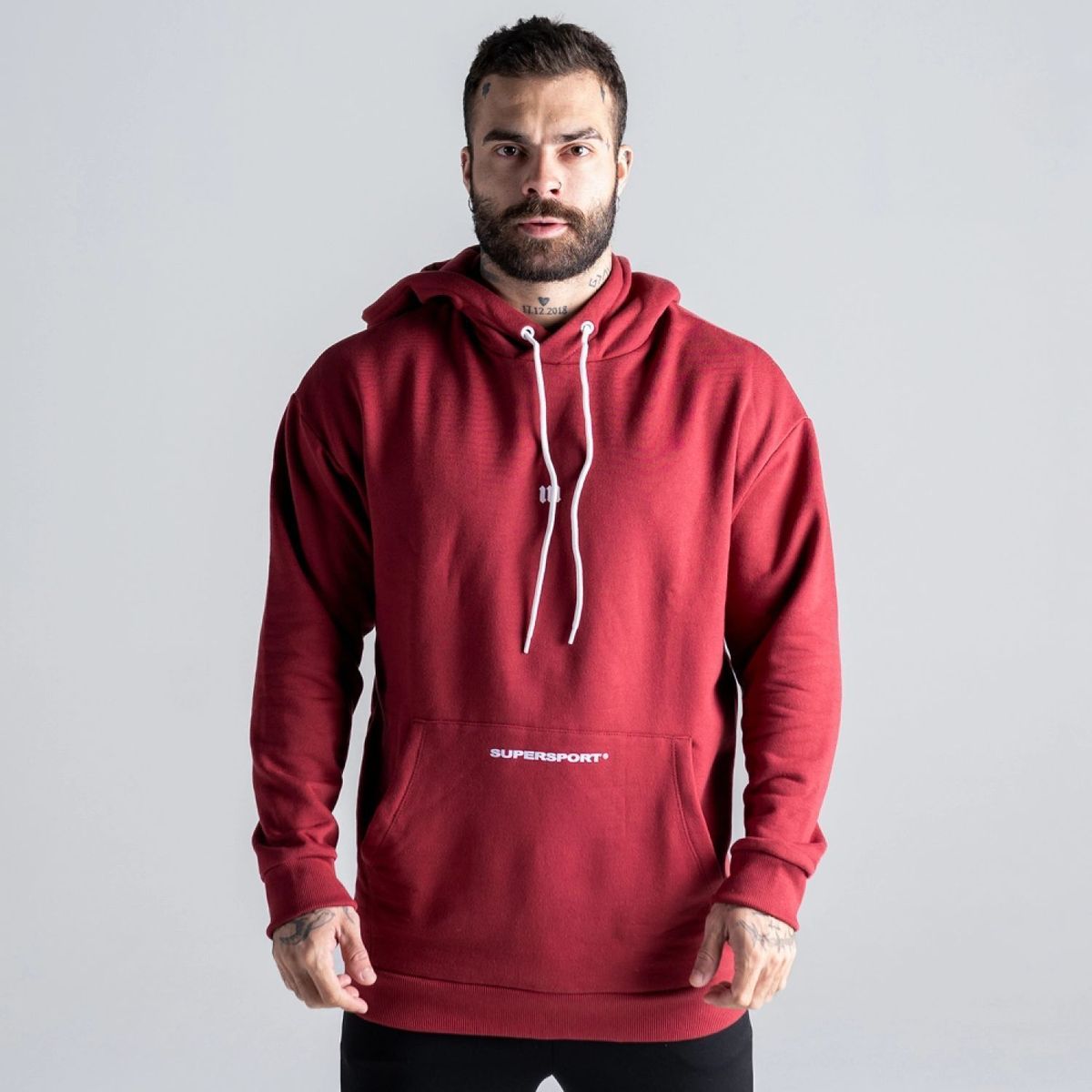 Blusa Moletom Oversized Capuz 03 Bordô