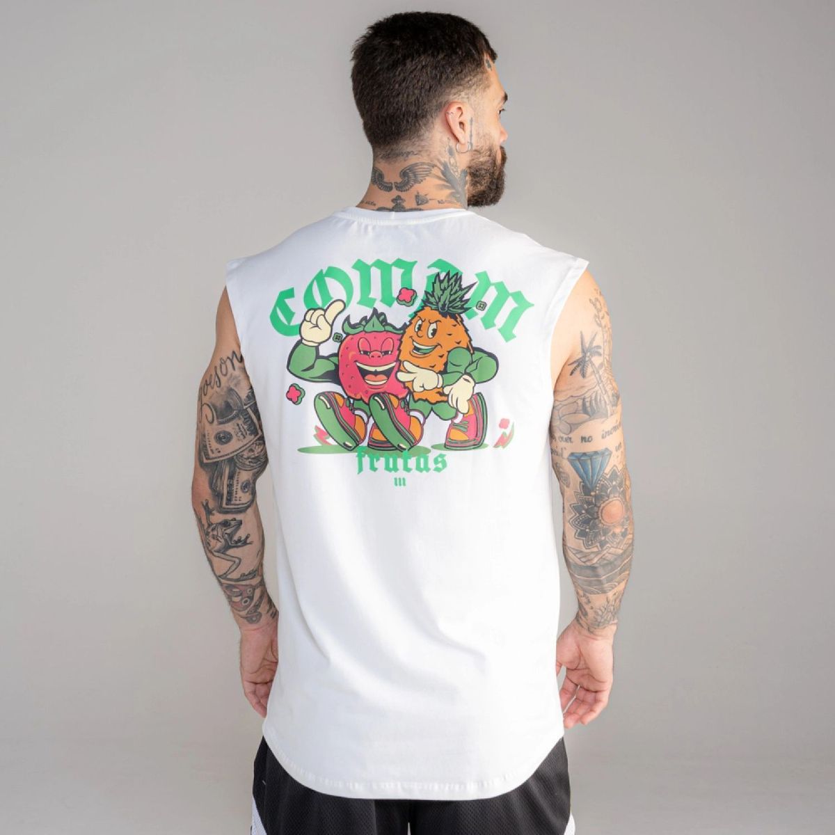 Regata Drop Shoulder Slevelles Comam Frutas Best Friends Off White