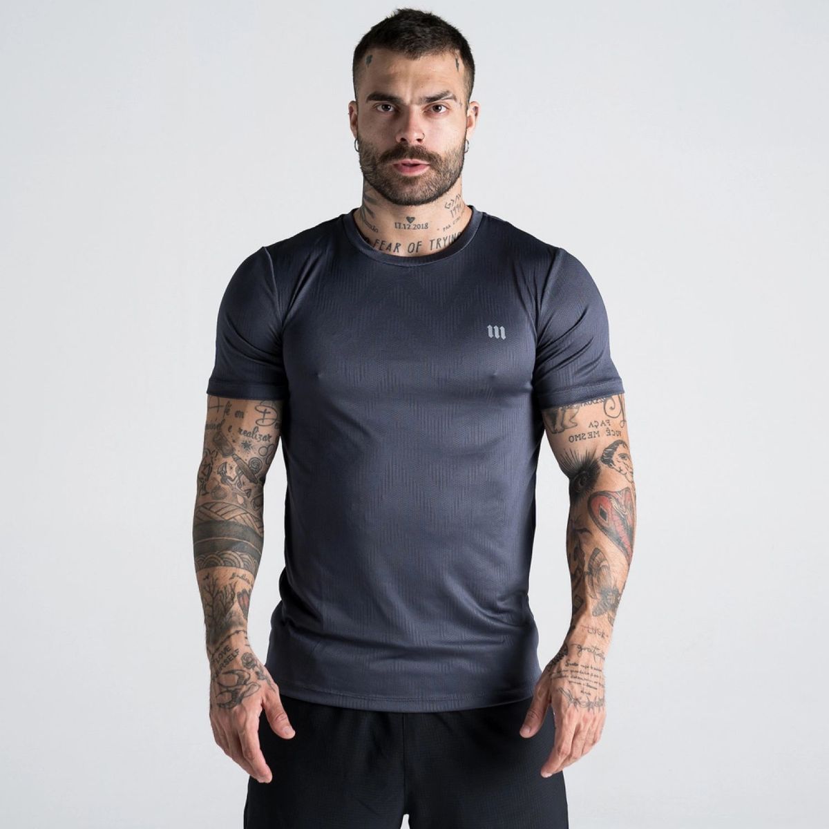 Camiseta Jacquard Ajusted Mith Nation Chumbo