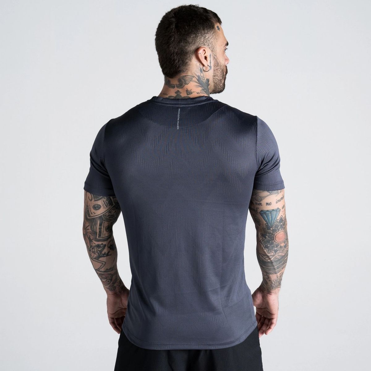 Camiseta Jacquard Ajusted Mith Nation Chumbo