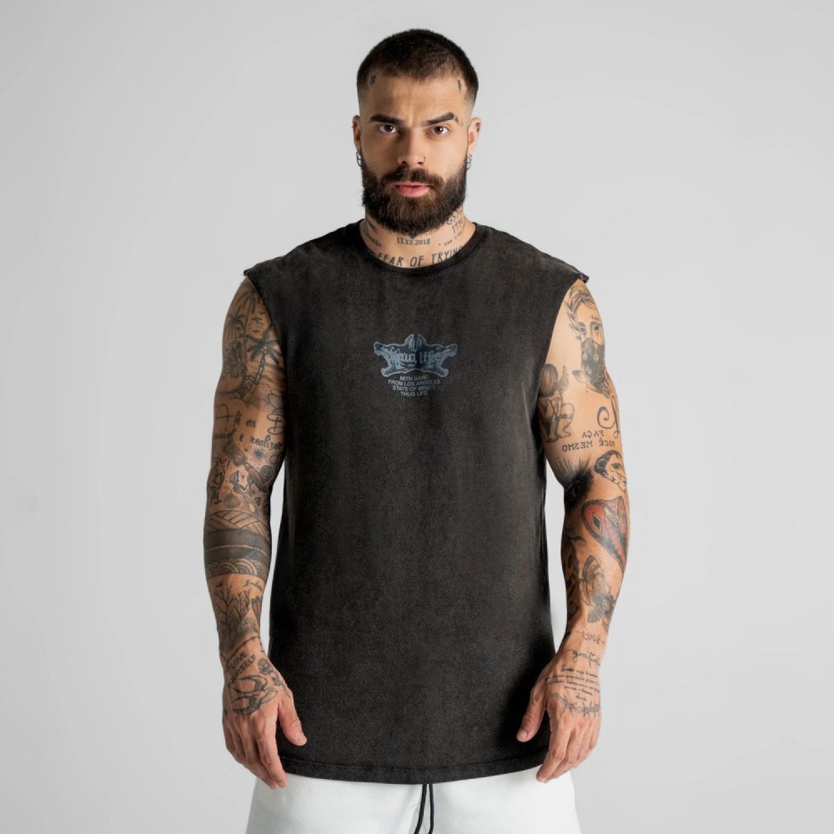 Regata Drop Shoulder Slevelles Estonada Mith Gang Preto