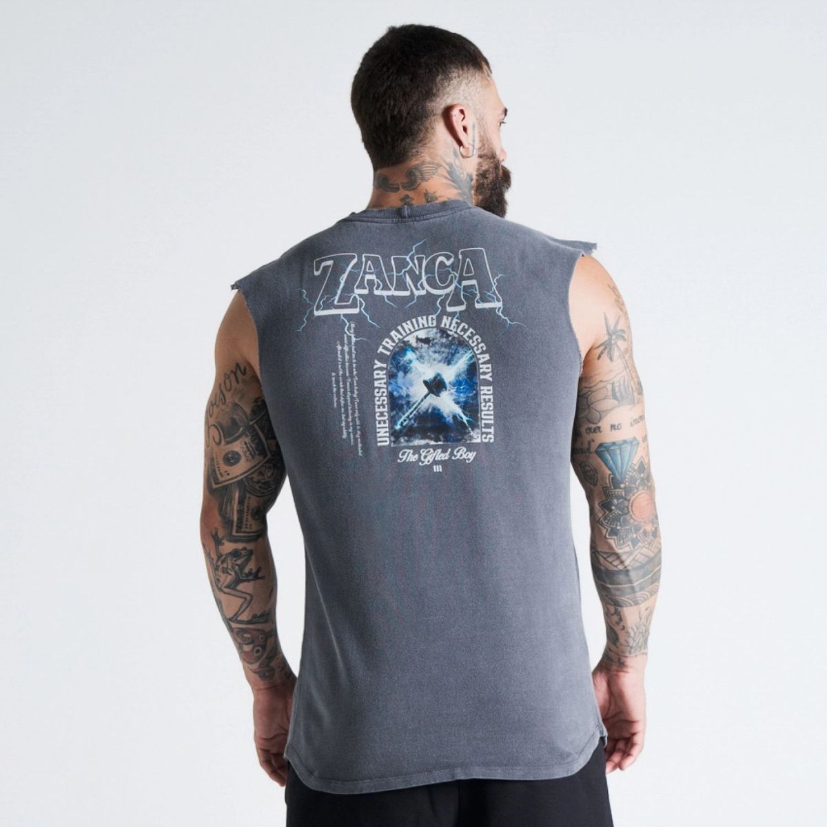 Regata Drop Shoulder Slevelles Zancanelli Rain Strong Estoando Cinza