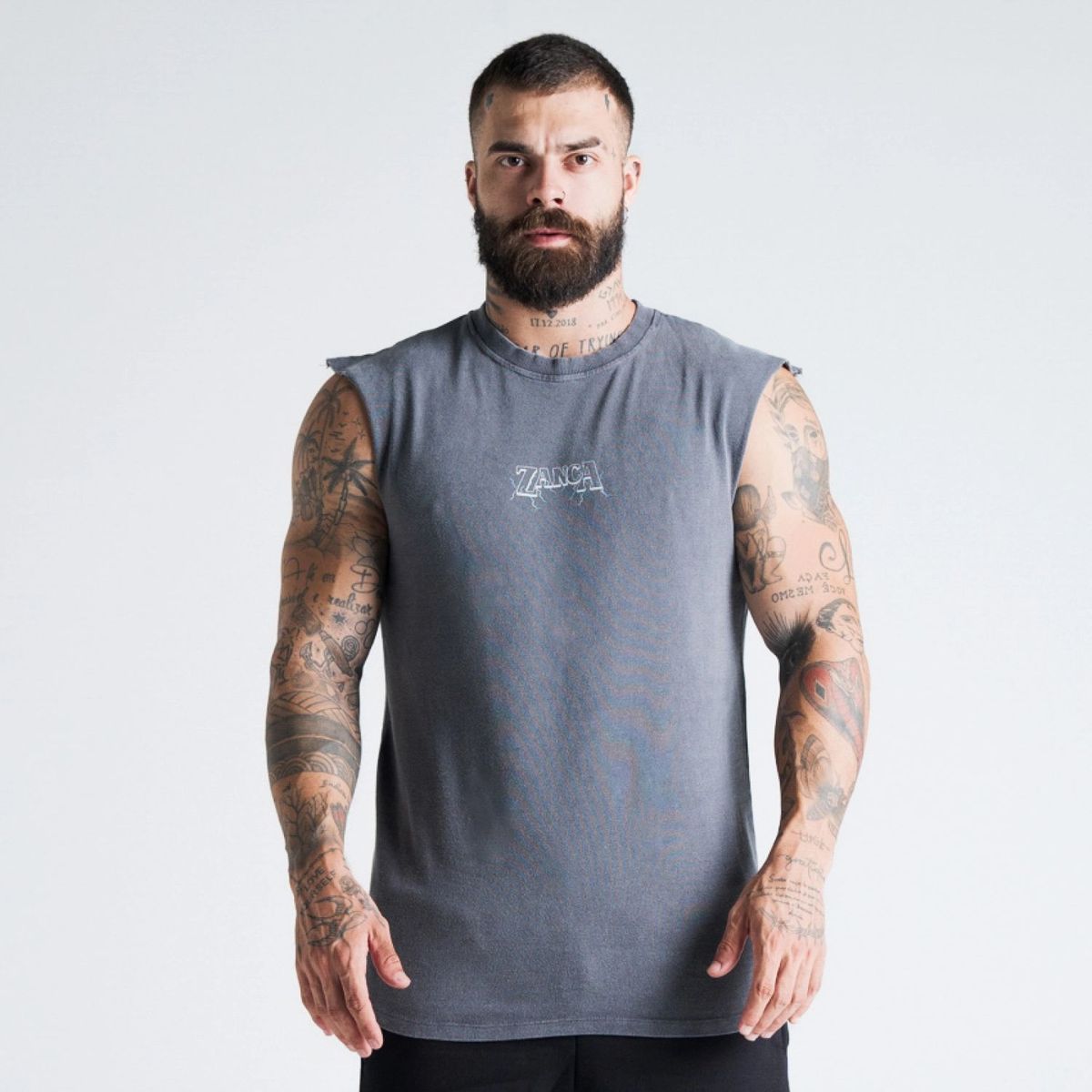Regata Drop Shoulder Slevelles Zancanelli Rain Strong Estoando Cinza