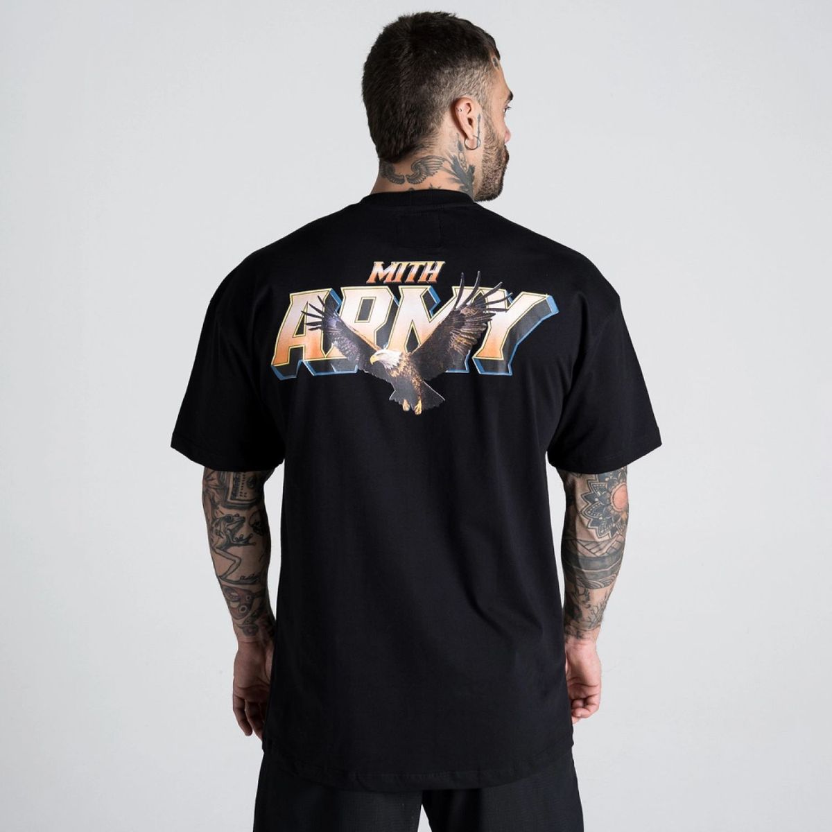 Camiseta Oversized Mith Army Fly Eagles Preto