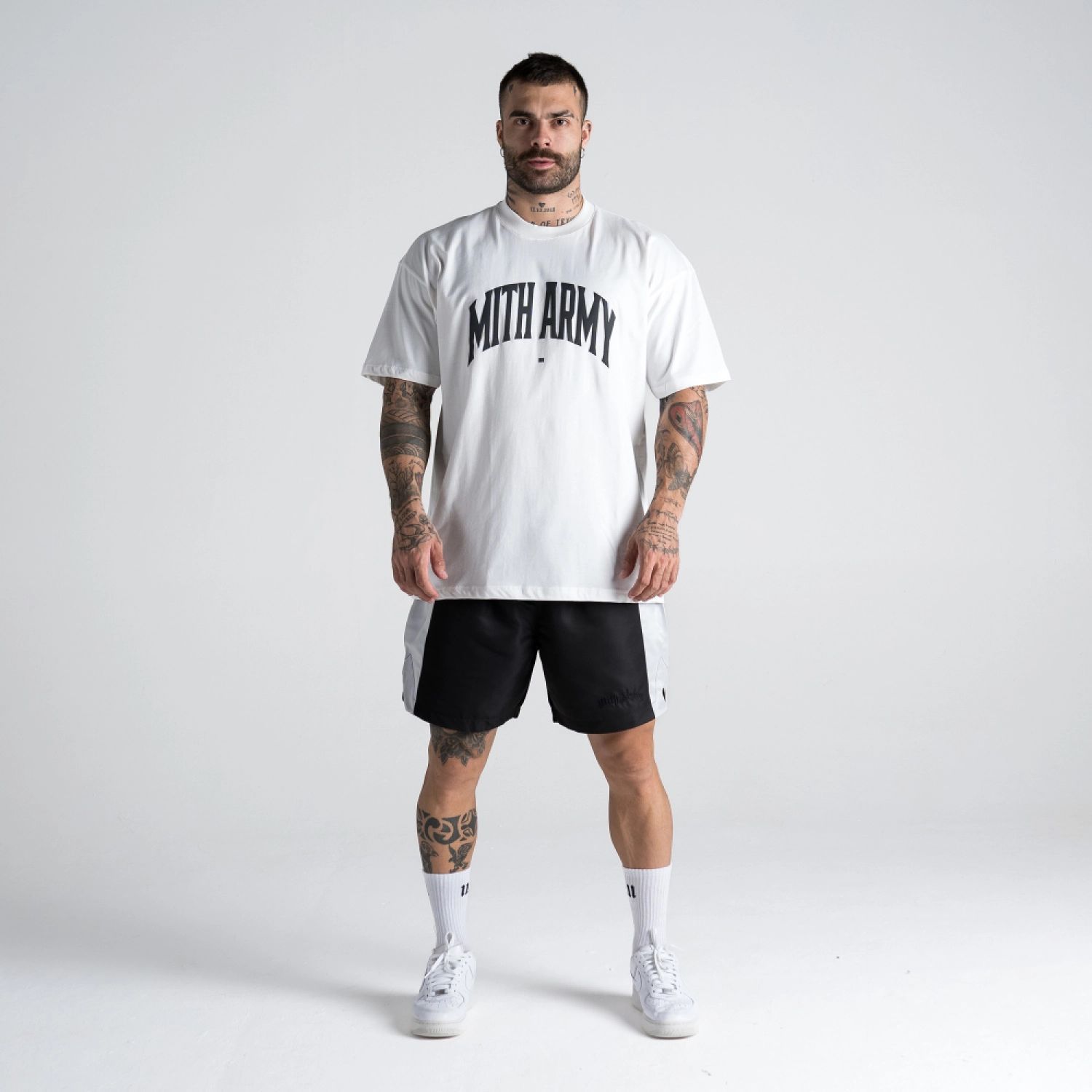 Camiseta Oversized Mith Army Basic Discipline and Seriousness Off White