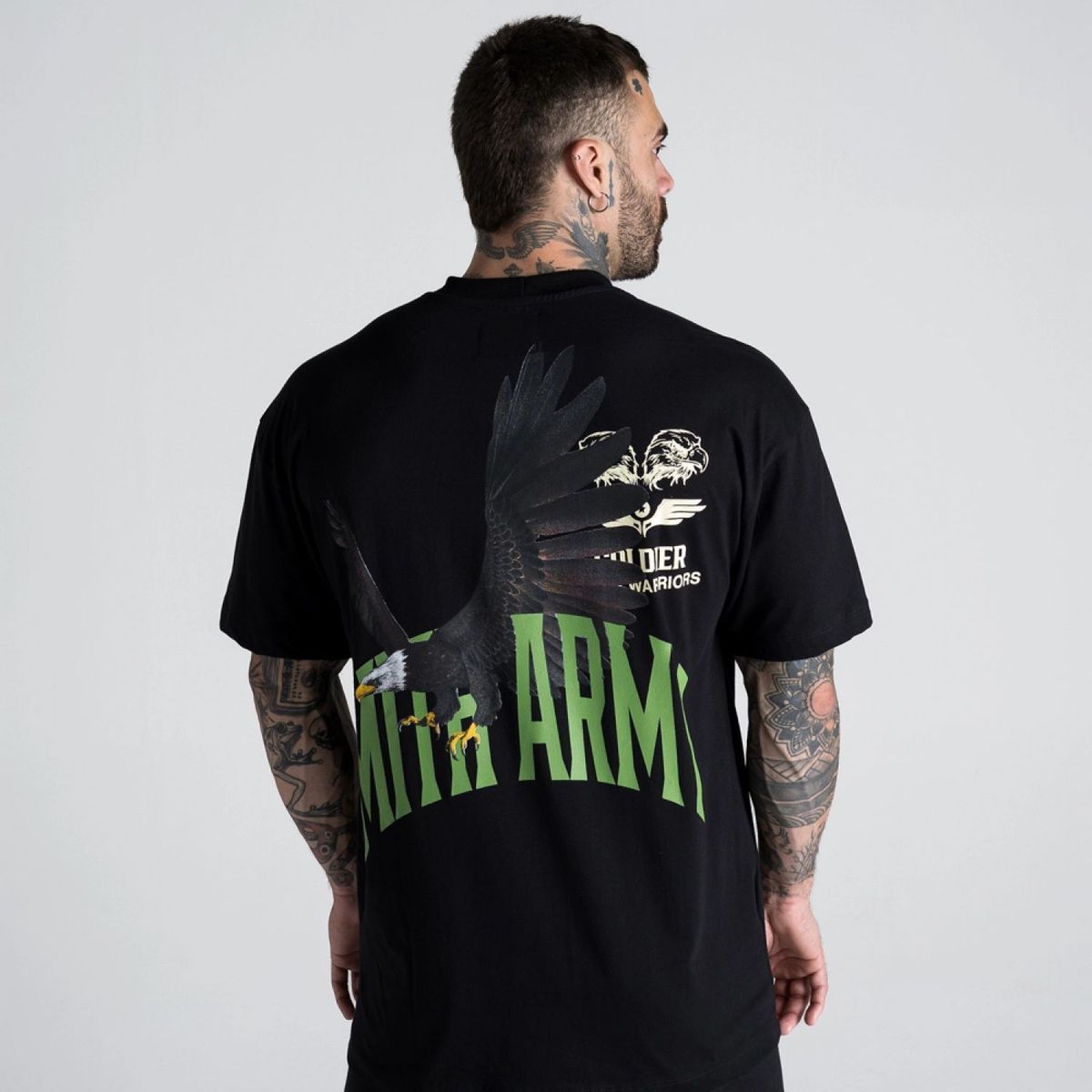 Camiseta Oversized Mith Army The Eagles Preto