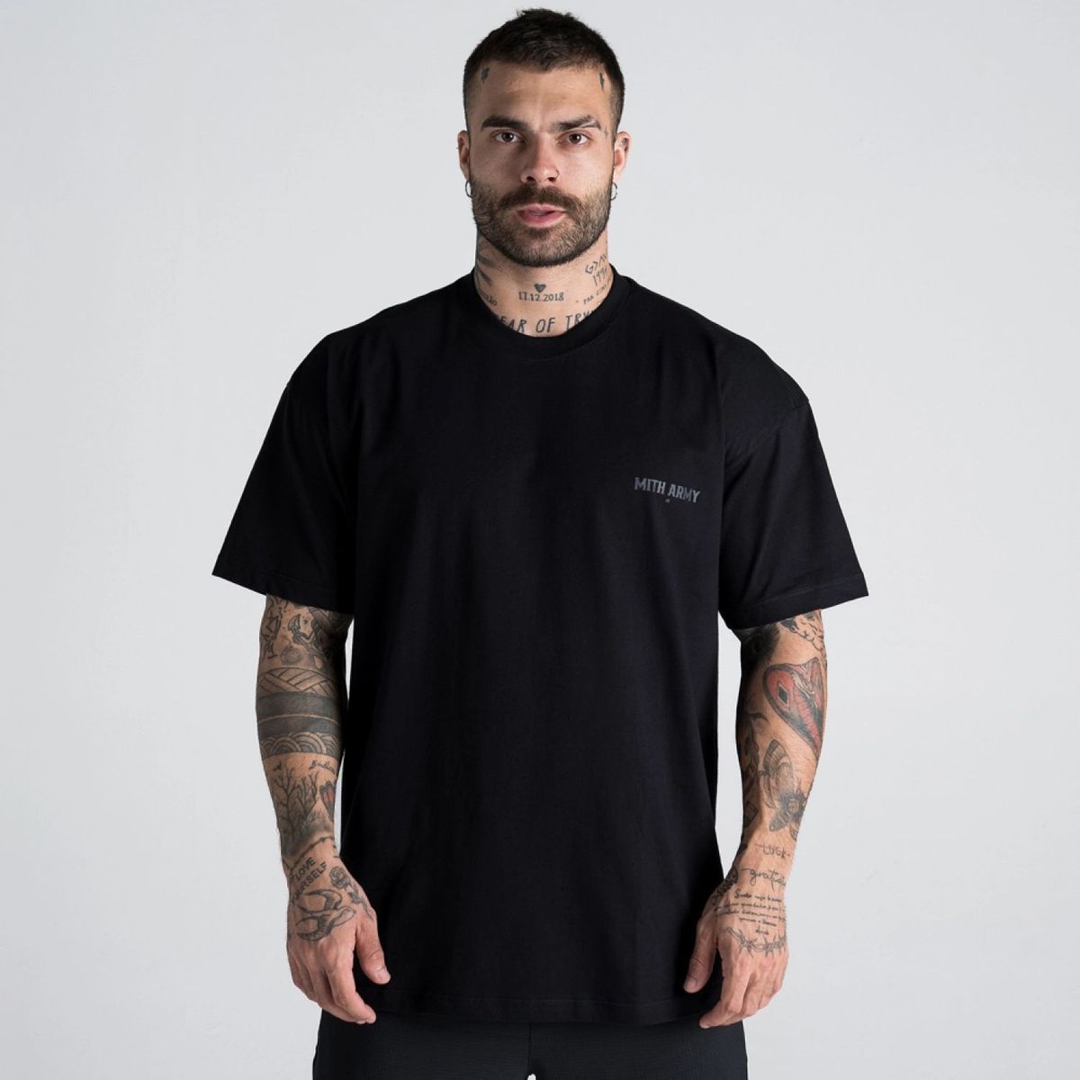 Camiseta Oversized Mith Army Puff Preto