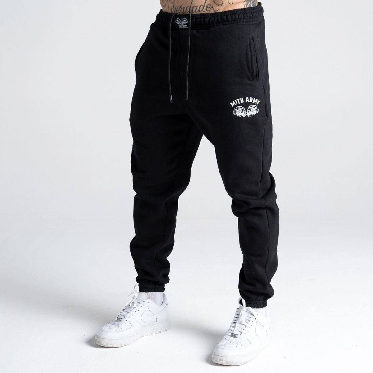 Calça de Moletom Larga  Mith Army Preto
