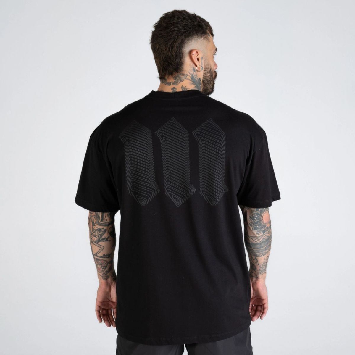 Camiseta Oversized Mith Nation White Lines Preto