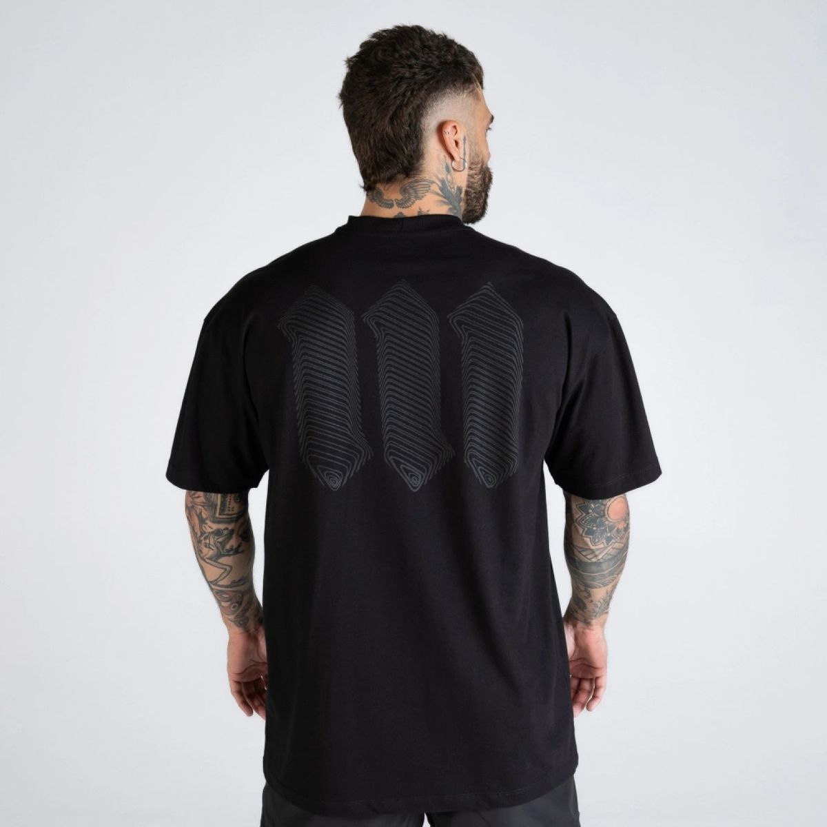 Camiseta Oversized Mith Nation Black Lines Preto