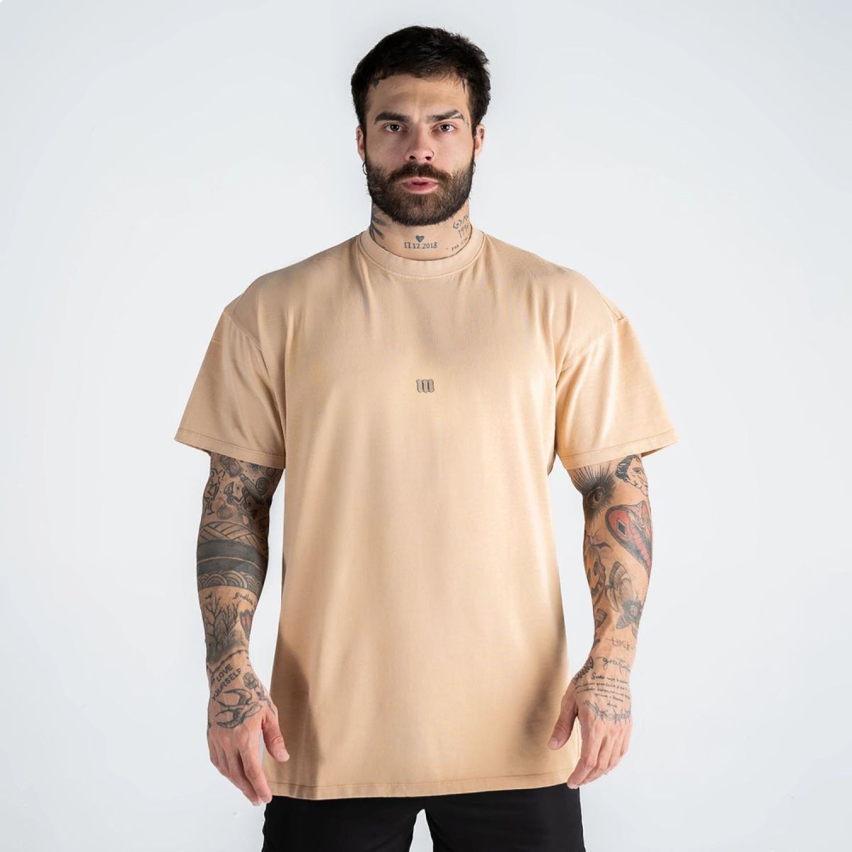 Camiseta Oversized Mith Nation Essentials Estonada Bege