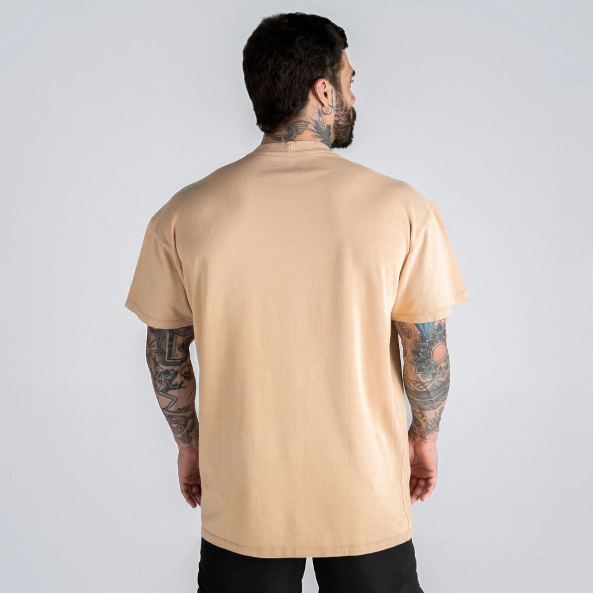 Camiseta Oversized Mith Nation Essentials Estonada Bege