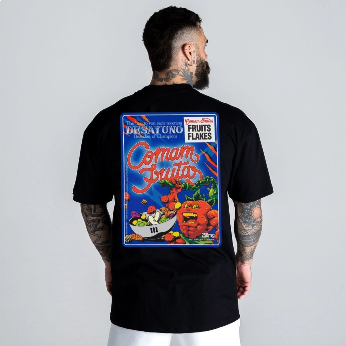 Camiseta Oversized Comam Frutas Preto