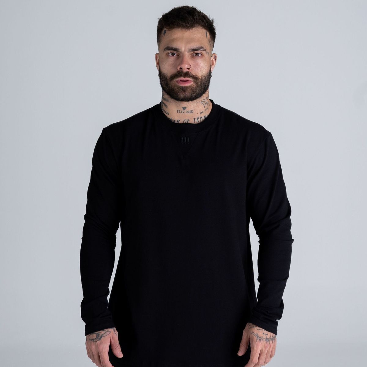 Camiseta Manga Longa Mith Nation Embroidery Preto