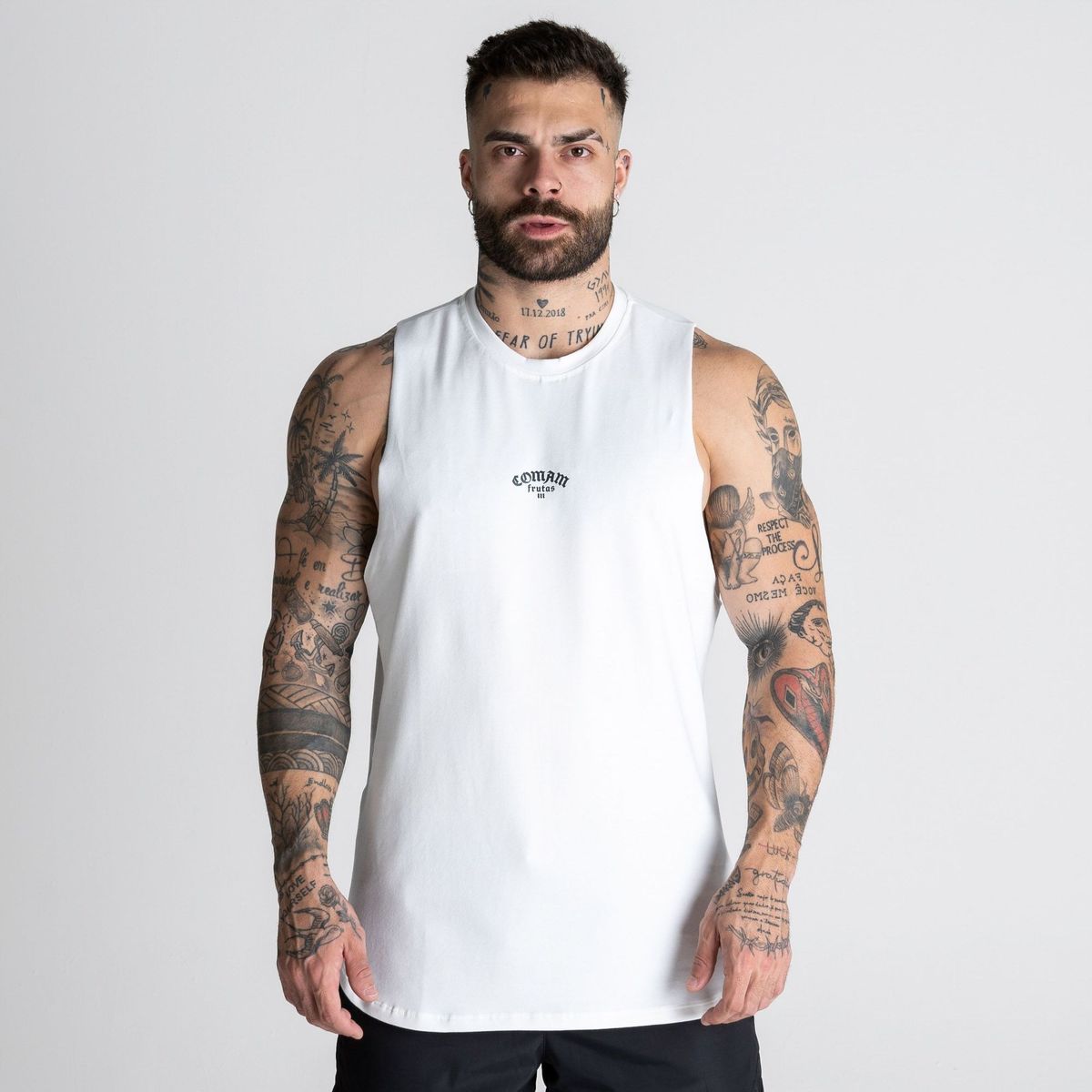 Regata Cut Off Comam Frutas Holografic Off White