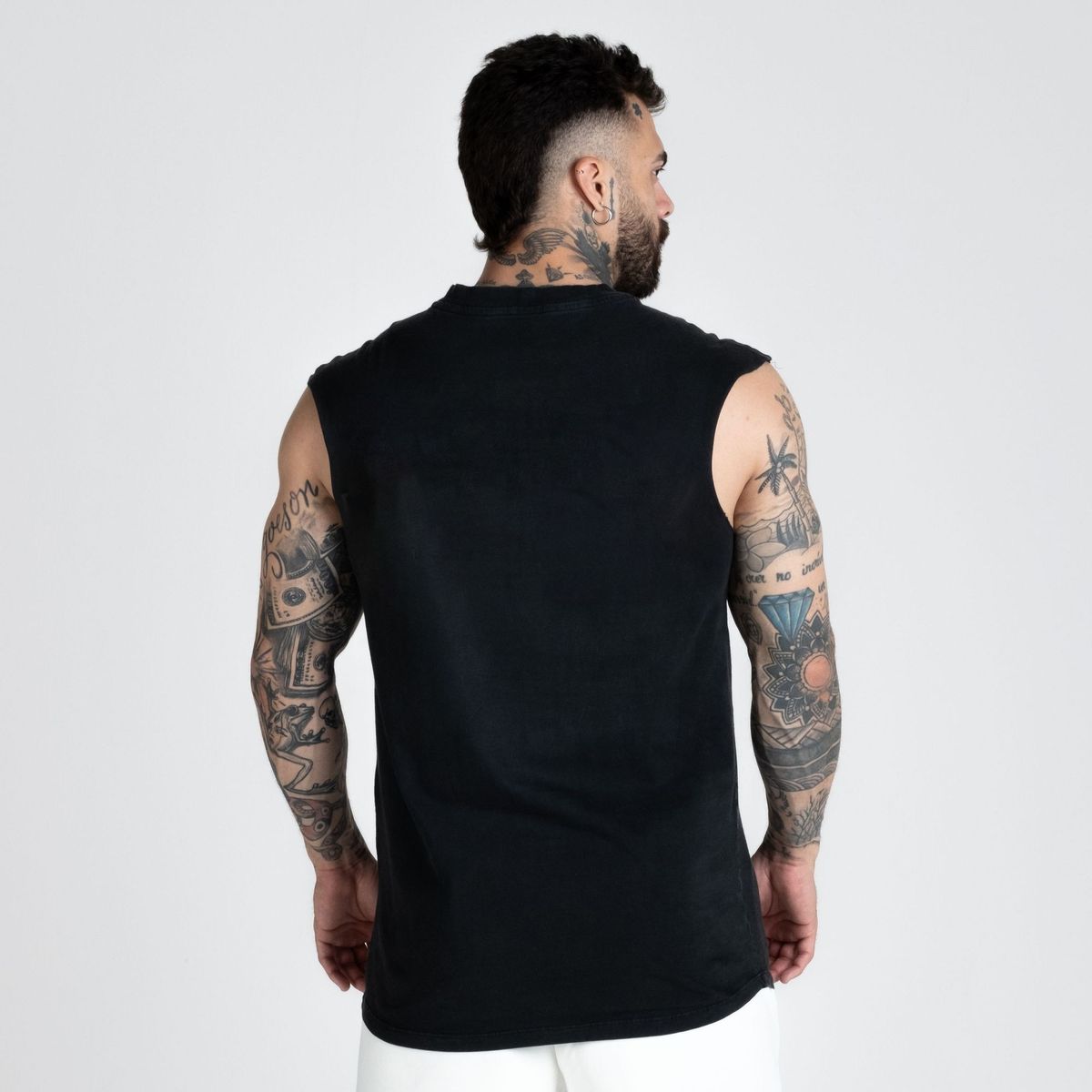 Regata Drop Shoulder Slevelles Estonada Comam Frutas Quem Faz Dieta Preto