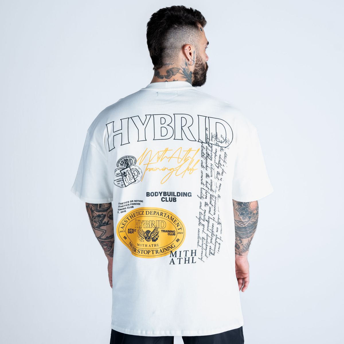 Camiseta Oversized Estonada Mith Athl Stamps Departaments Off White