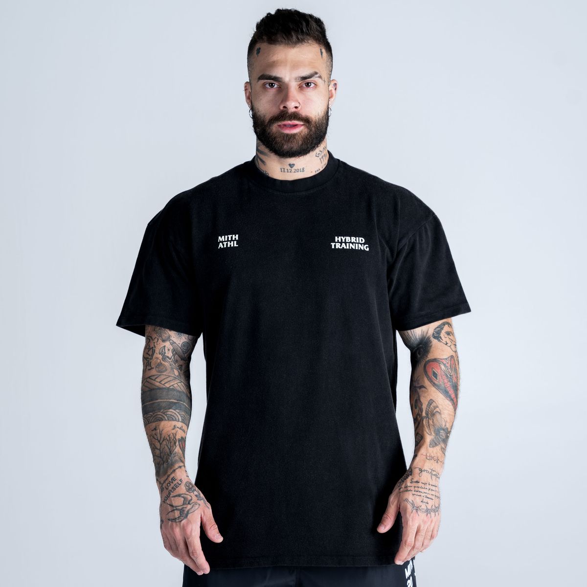 Camiseta Oversized Estonada Mith Athl Never Gonna Stop Preto