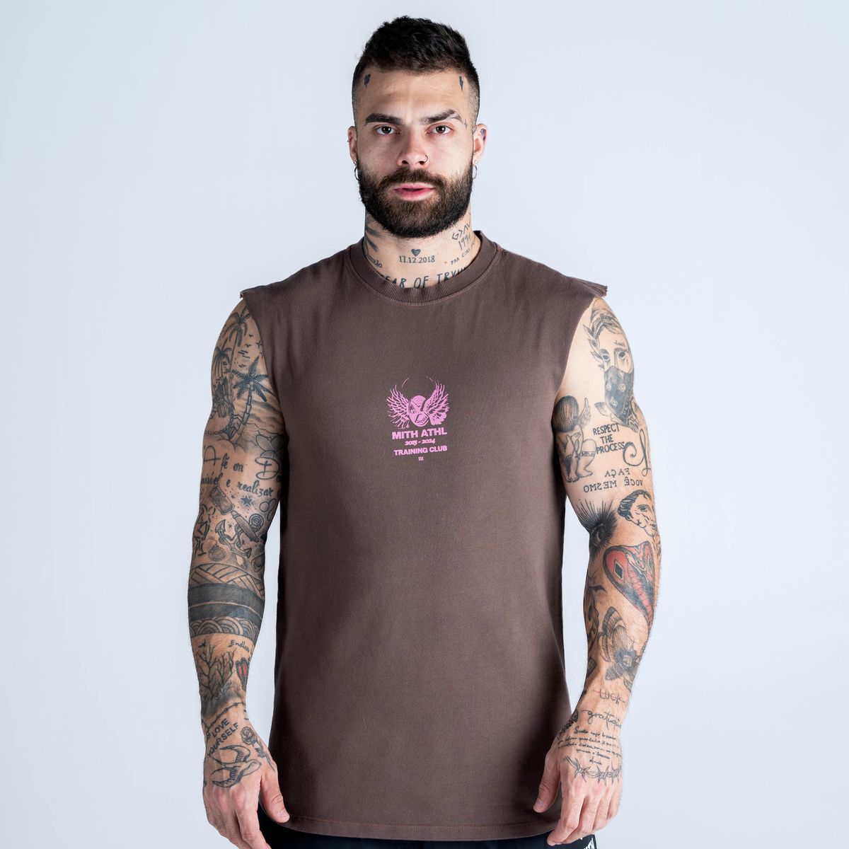 Regata Drop Shoulder Slevelles Estonada Mith Athl Training Club Marrom