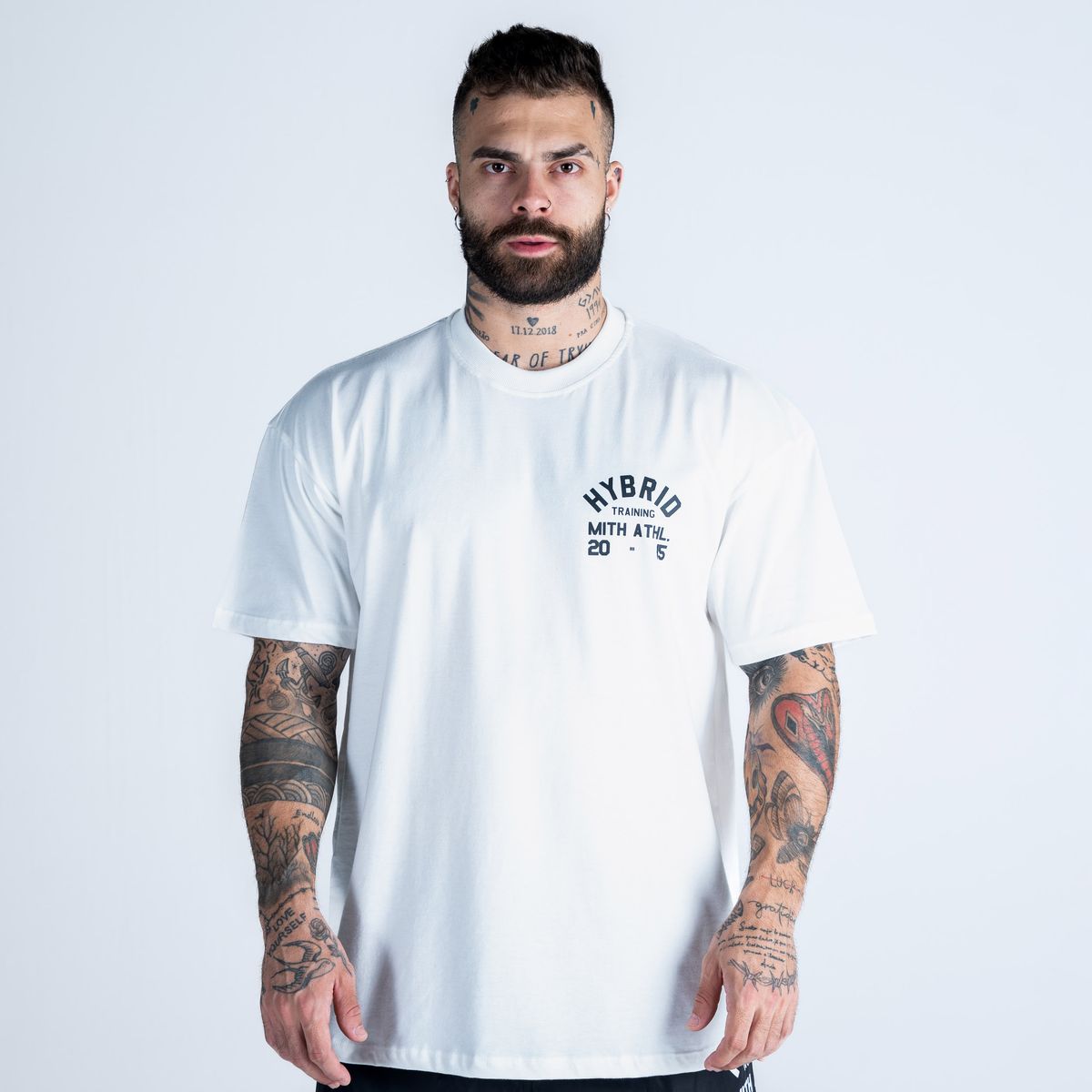 Camiseta Oversized Mith Athl Logo Off White