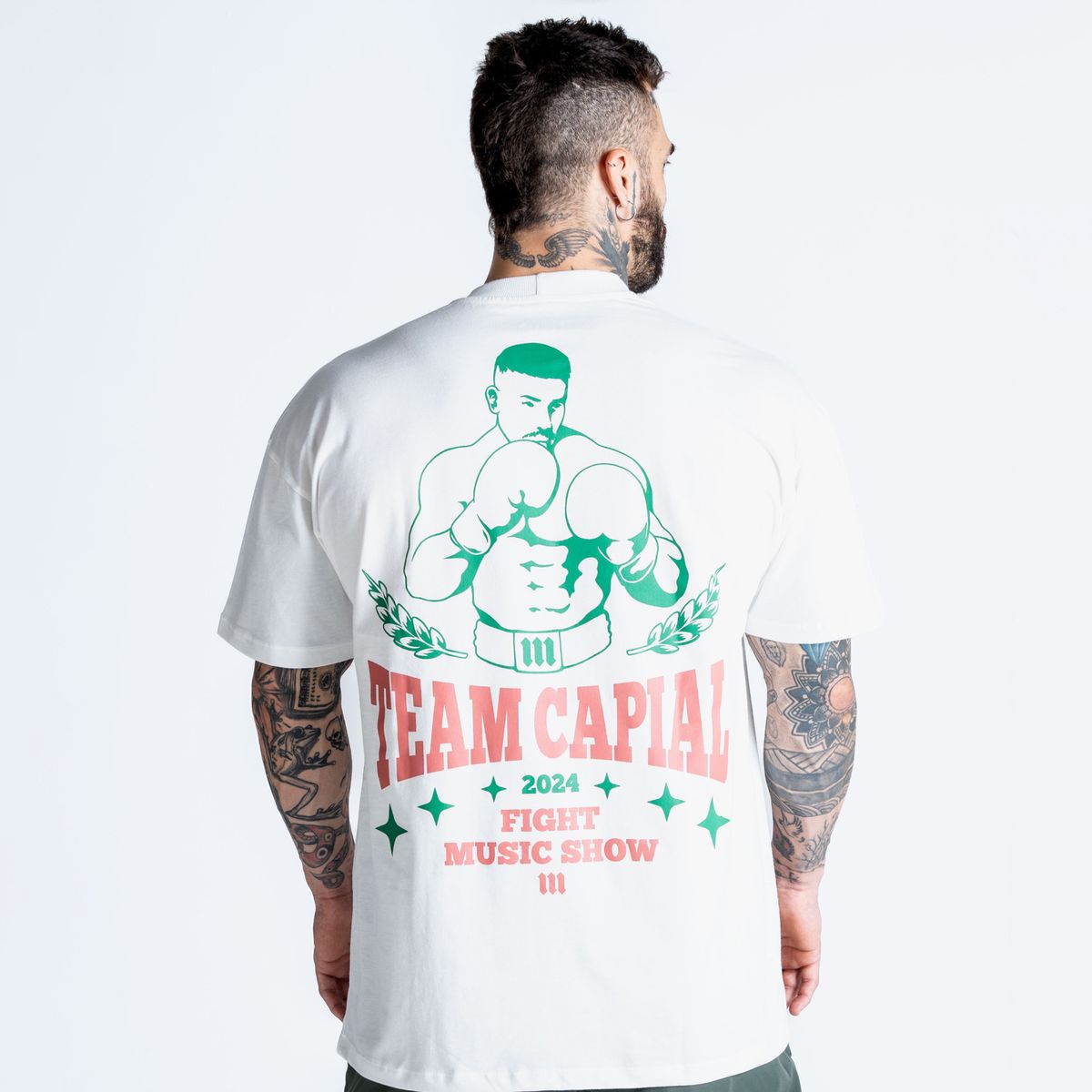 Camiseta Oversized Comam Frutas Special Edition Fight Music Show Off White