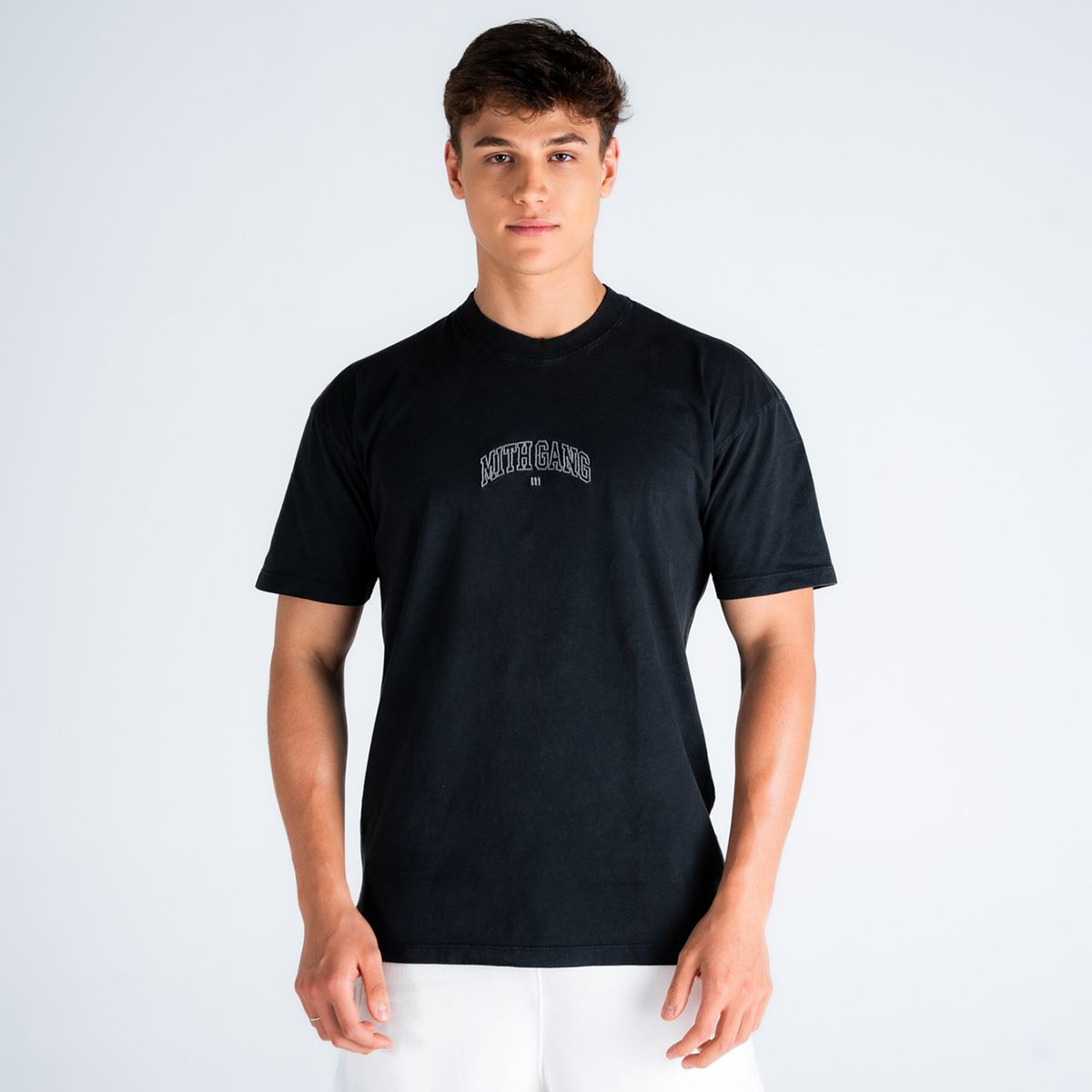 Camiseta Oversized Estonada Mith Gang Warrior Preto