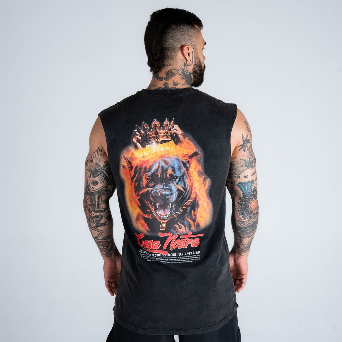 Regata Drop Shoulder Slevelles Estonada Mith Gang Crown Preto