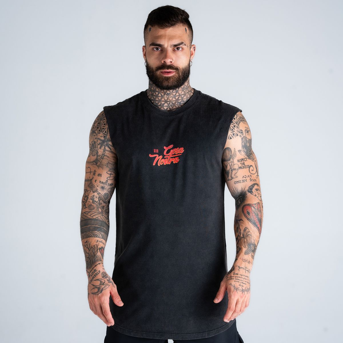 Regata Drop Shoulder Slevelles Estonada Mith Gang Crown Preto