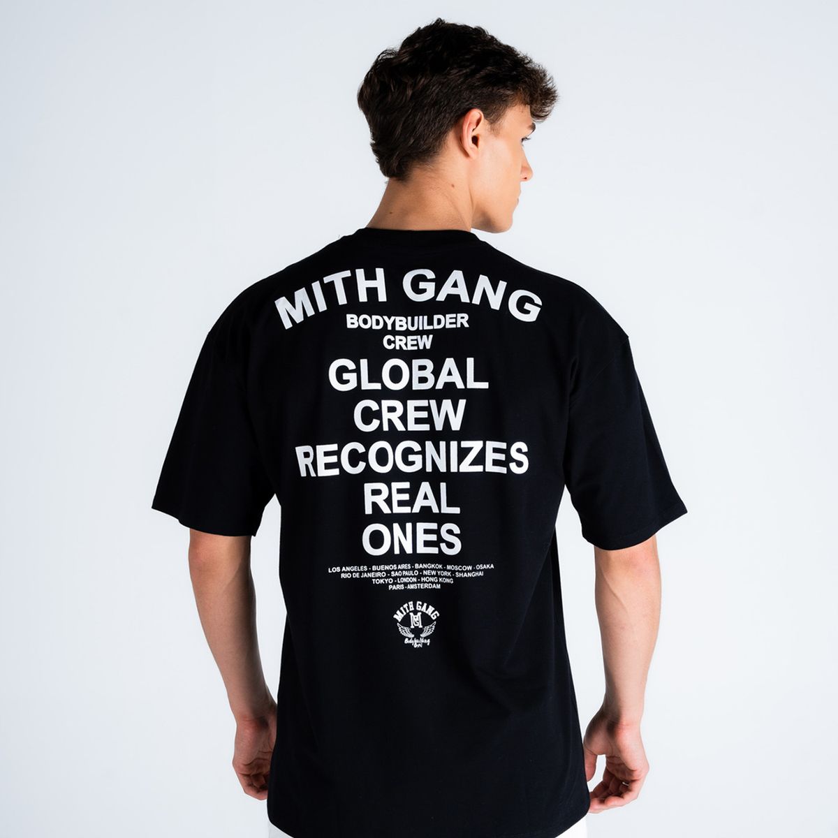 Camiseta Oversized Global Crew Gang Preto
