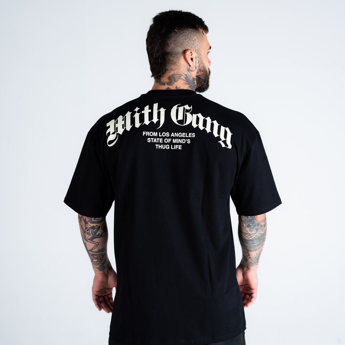 Camiseta Oversized Mith Gang  LA Ghotique Preto