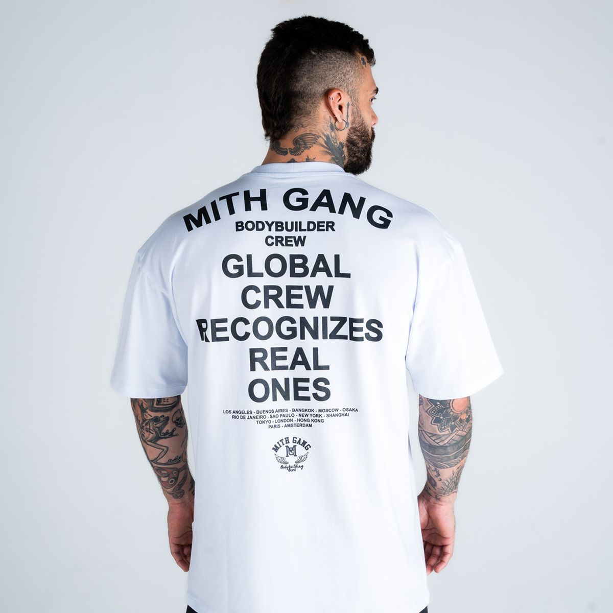 Camiseta Oversized Global Crew Gang Branco