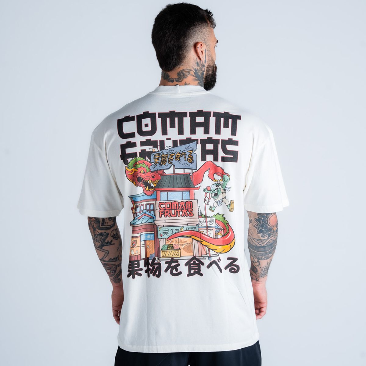 Camiseta Oversized Estonada Comam Frutas Market Off White