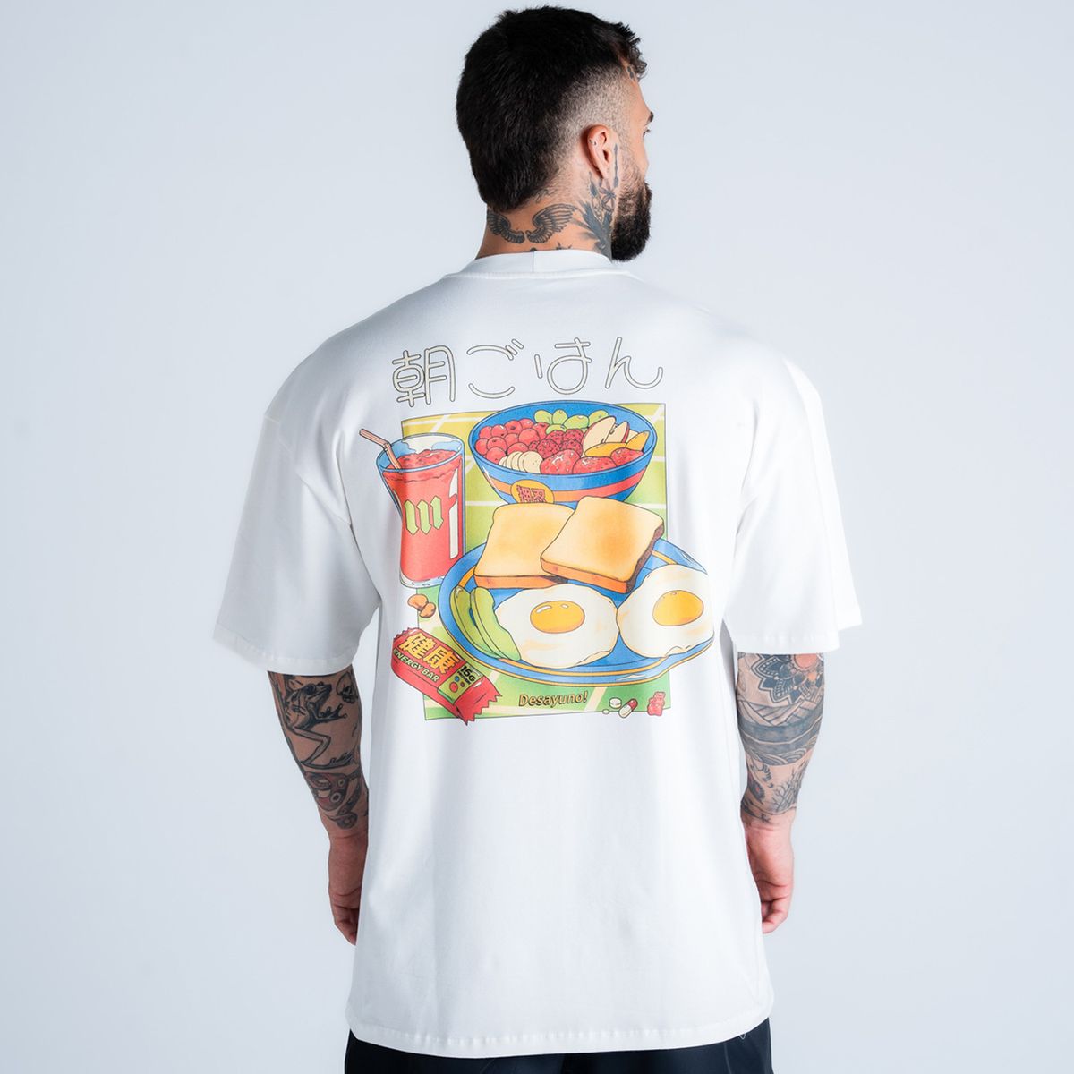 Camiseta Oversized Comam Frutas Desayuno Off White