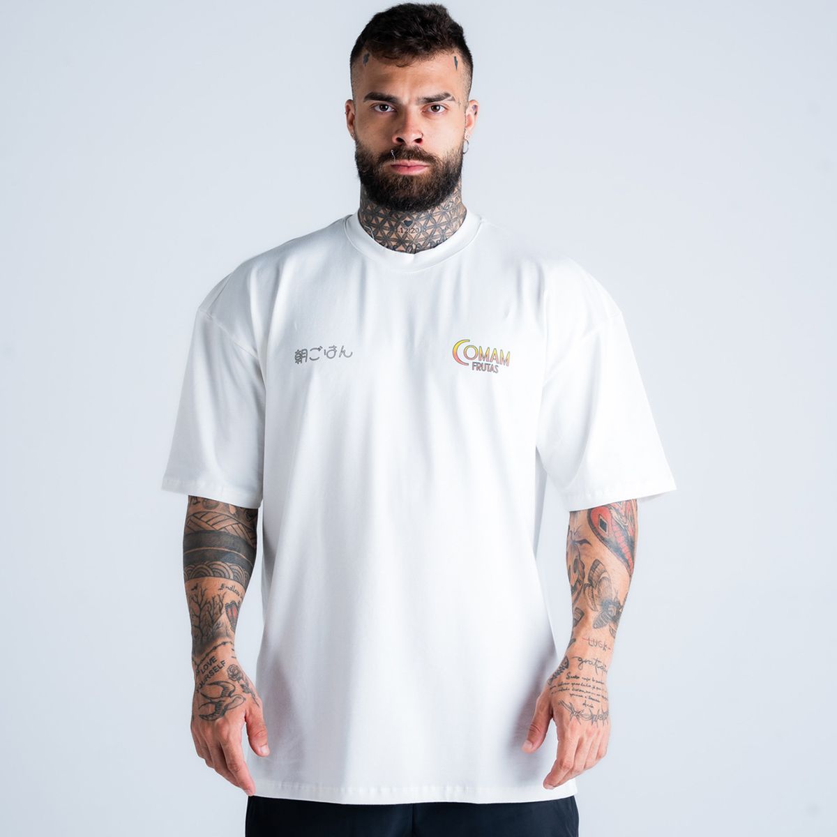 Camiseta Oversized Comam Frutas Desayuno Off White