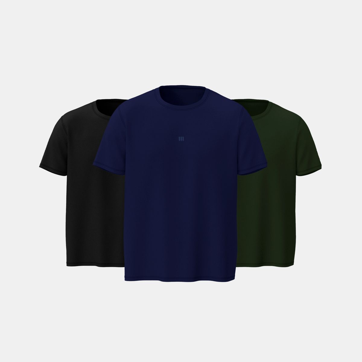 Kit 3 Camisetas Oversized Symbol Preto, Marinho, Verde
