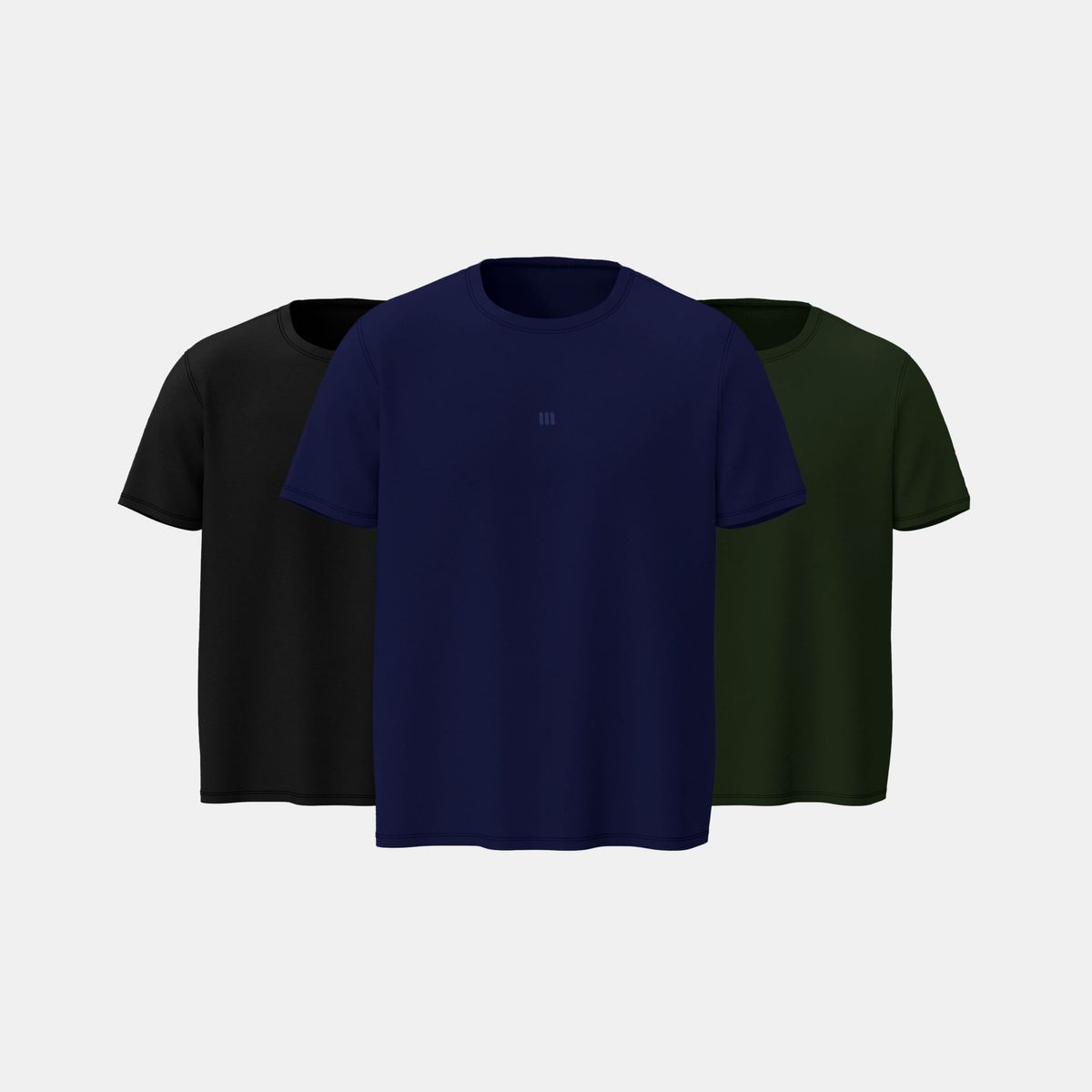Kit 3 Camisetas Oversized Symbol Preto, Marinho, Verde
