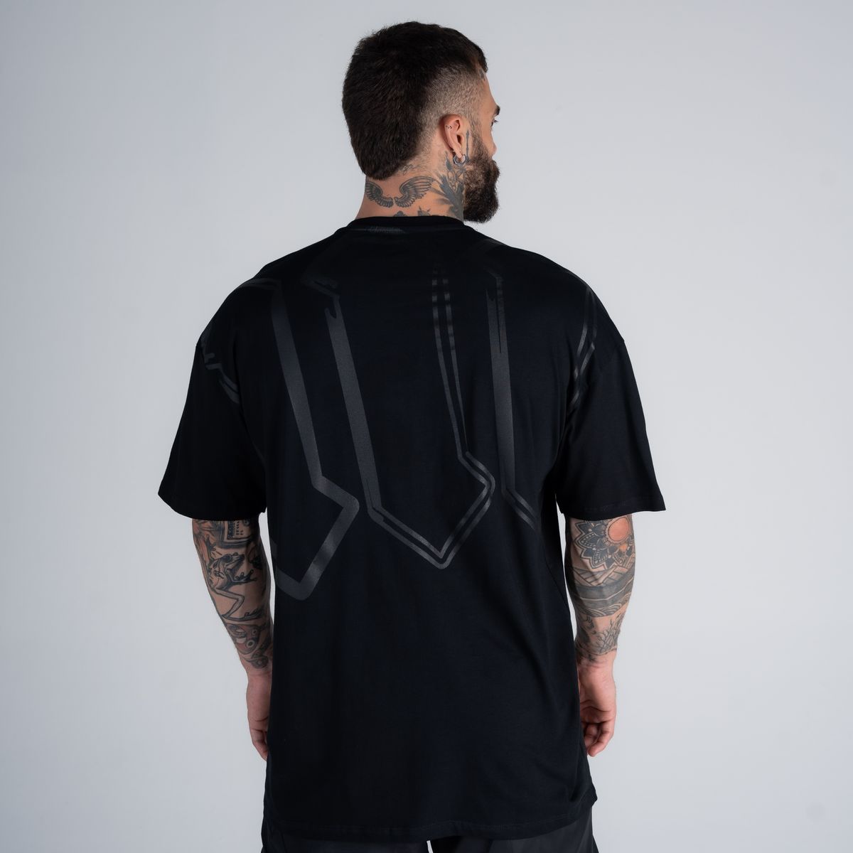 Camiseta Oversized Mith Nation Doodle Preto