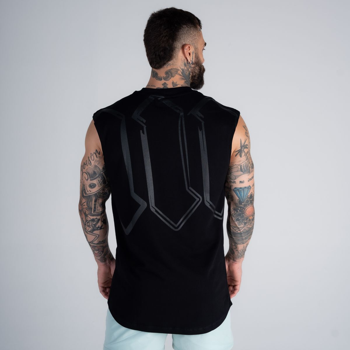 Regata Drop Shoulder Slevelles Mith Nation Doodle Preto