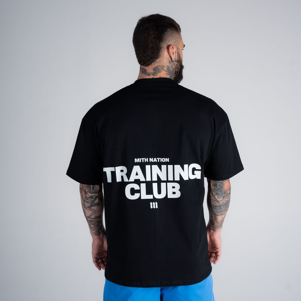 Camiseta Oversized Mith Nation White Training Club Preto