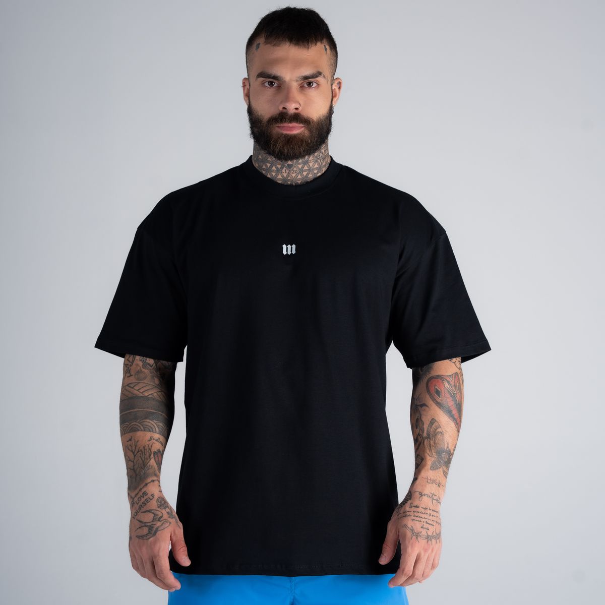 Camiseta Oversized Mith Nation White Training Club Preto