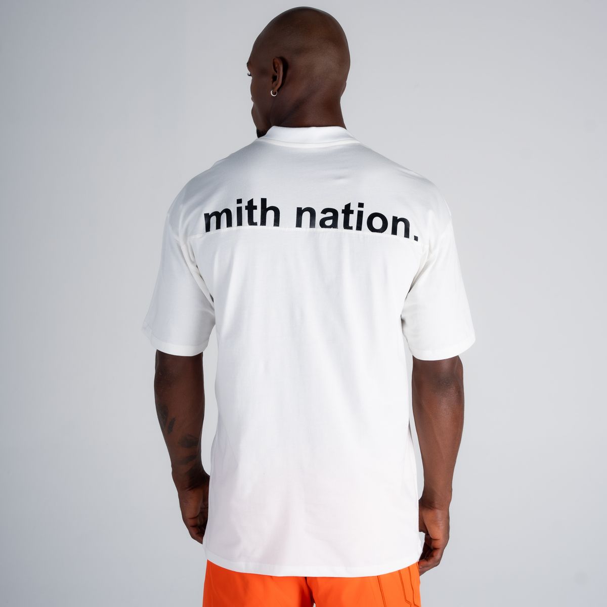 Camiseta Oversized Mith Nation Writing Off White