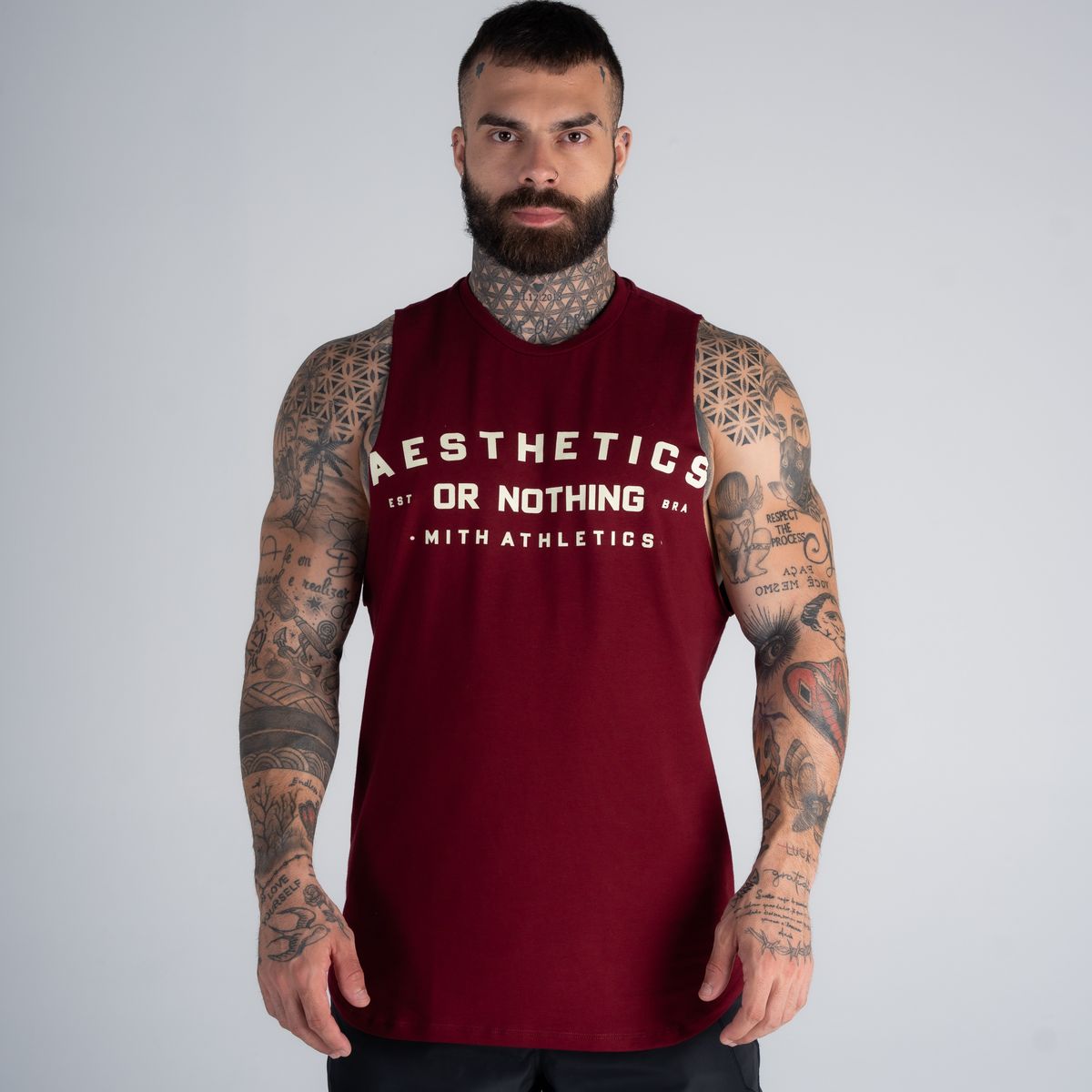Regata Cut Off Mith Nation Aesthetics or Nothing Bordô