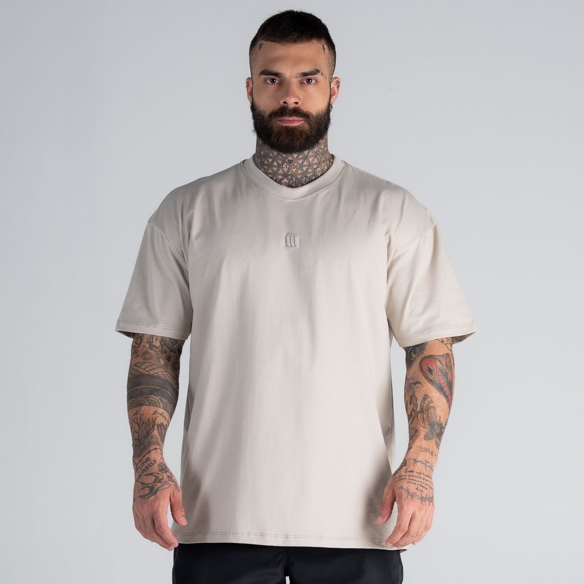 Camiseta Oversized Mith Nation Relief Bege