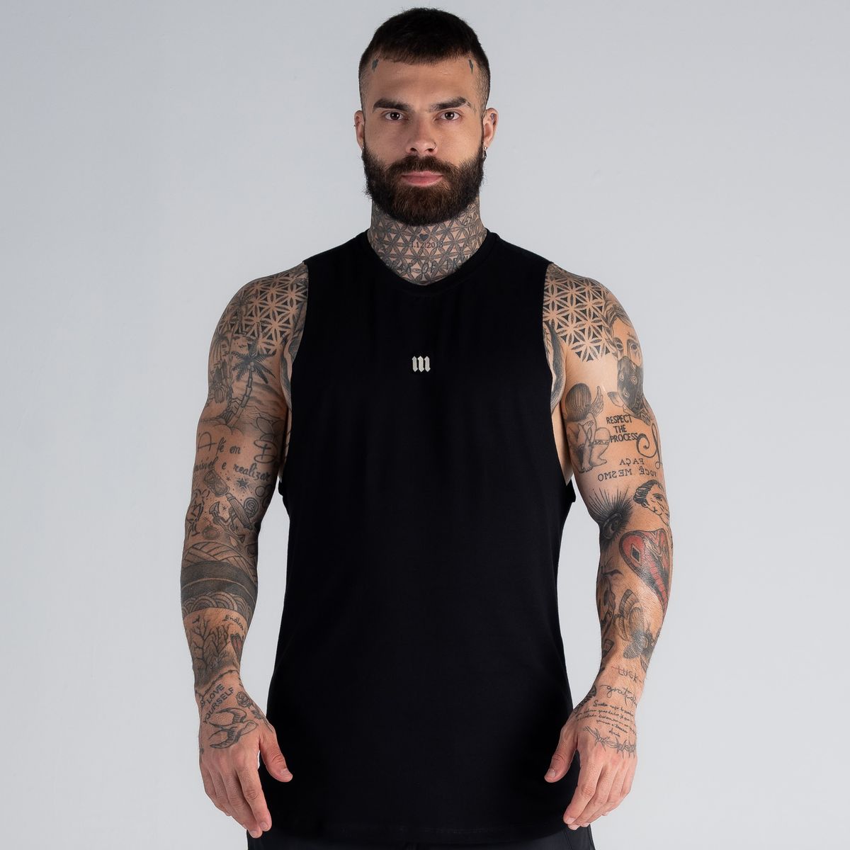 Regata Cut Off Mith Nation Doodle Preto