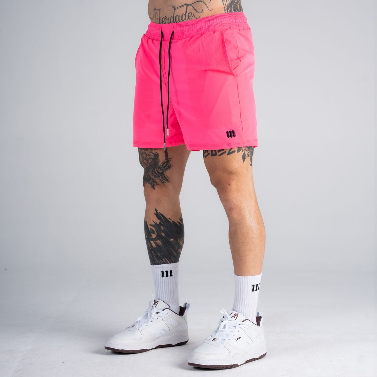 Shorts Curto de Tactel Mith Nation Pink Vibrante